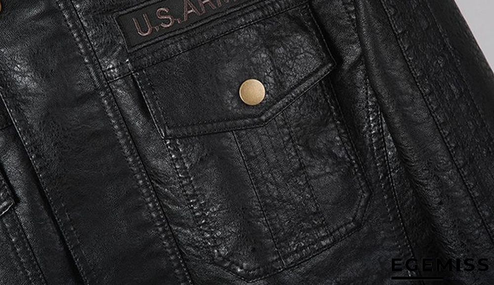 Faux Leather Jacket Men Windproof Outwear Military Army Pilot Bomber PU Leather Jacket Coat 6XL | EGEMISS