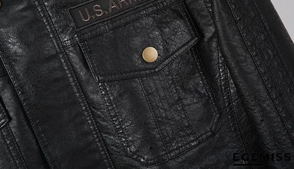 Faux Leather Jacket Men Windproof Outwear Military Army Pilot Bomber PU Leather Jacket Coat 6XL | EGEMISS