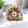 (US Local)Acrylic Special Shape Flower Bird Diamond Painting Clock Ornaments Kit