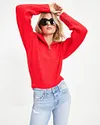 We Love It Half Zip Pullover Sweater - Red