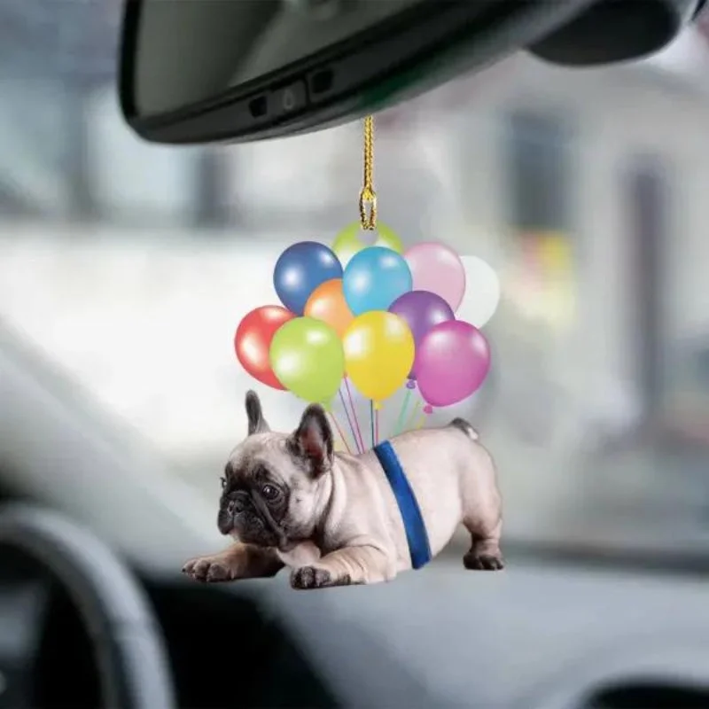 VigorDaily French Bulldog Fly With Bubbles Car Hanging Ornament BC056