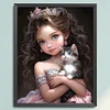 Little Princess And Cat-11CT Stamped Cross Stitch 40*50cm/15.75*19.69in