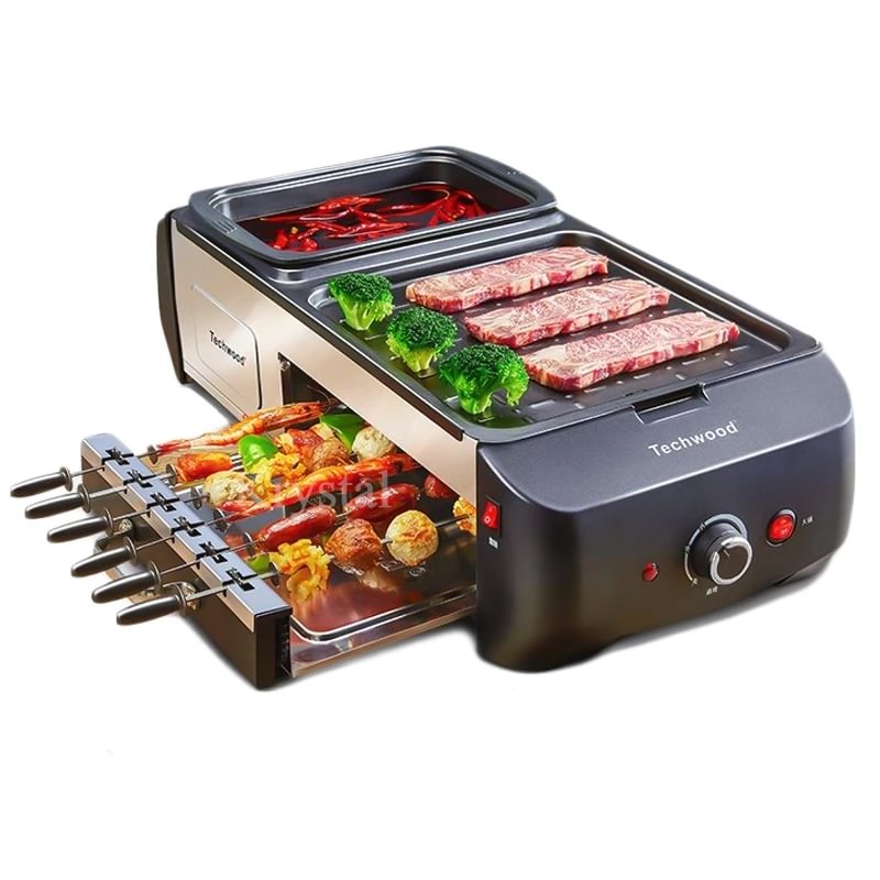 Multifunctional Electric Griddle Hot Pot & Barbecue Grill All in One