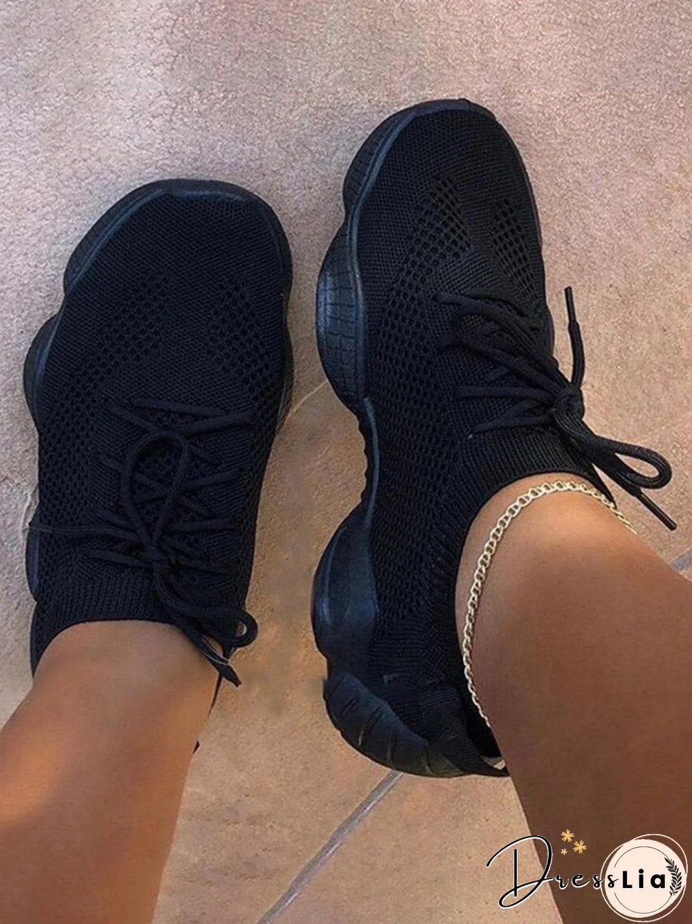 Neochrome Flyknit Breathable Lace-Up Sneakers