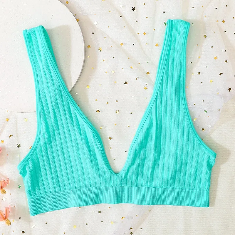 Seamless Bra Sports Bras For Women Plunge Bra Top Female Brassiere Deep V Sexy Women's Underwear Backless Bralette Lingerie