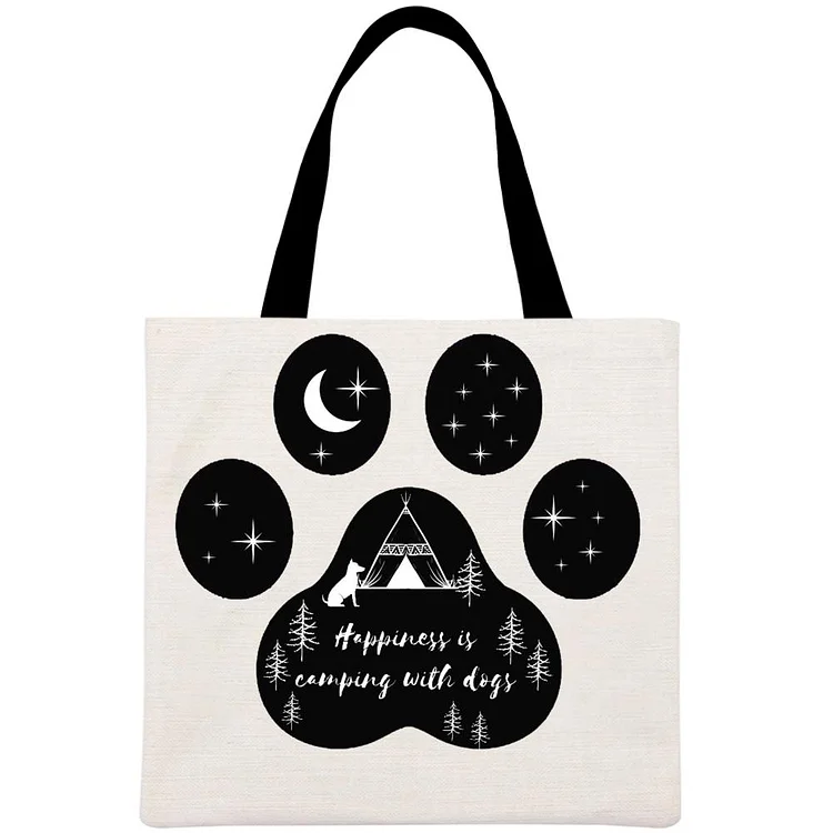 I'd Rather be camping with dog Printed Linen Bag-Annaletters