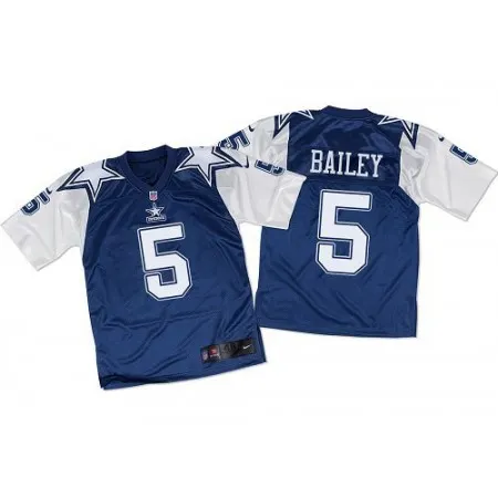 Cowboys #5 Dan Bailey Navy Blue/White Throwback Men's Stitched NFL Elite Jersey