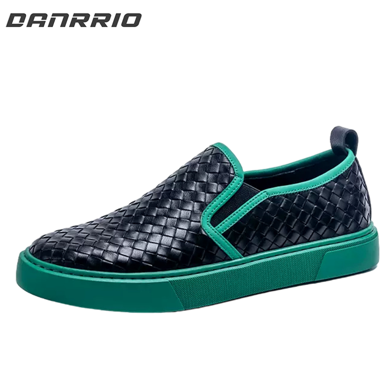 Handmade Retro Woven Cowhide Skate Shoes | Loafers|Dress Sneakers DANRRIO.COM DANRRIO