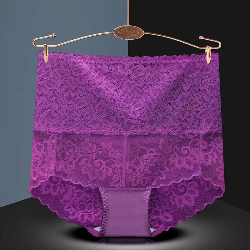 Billionm Size Butt Lifter Panties Sexy Lace High Waist Briefs Women Flowers Underwear Girdle Waist Pants Transparent Silk Knickers