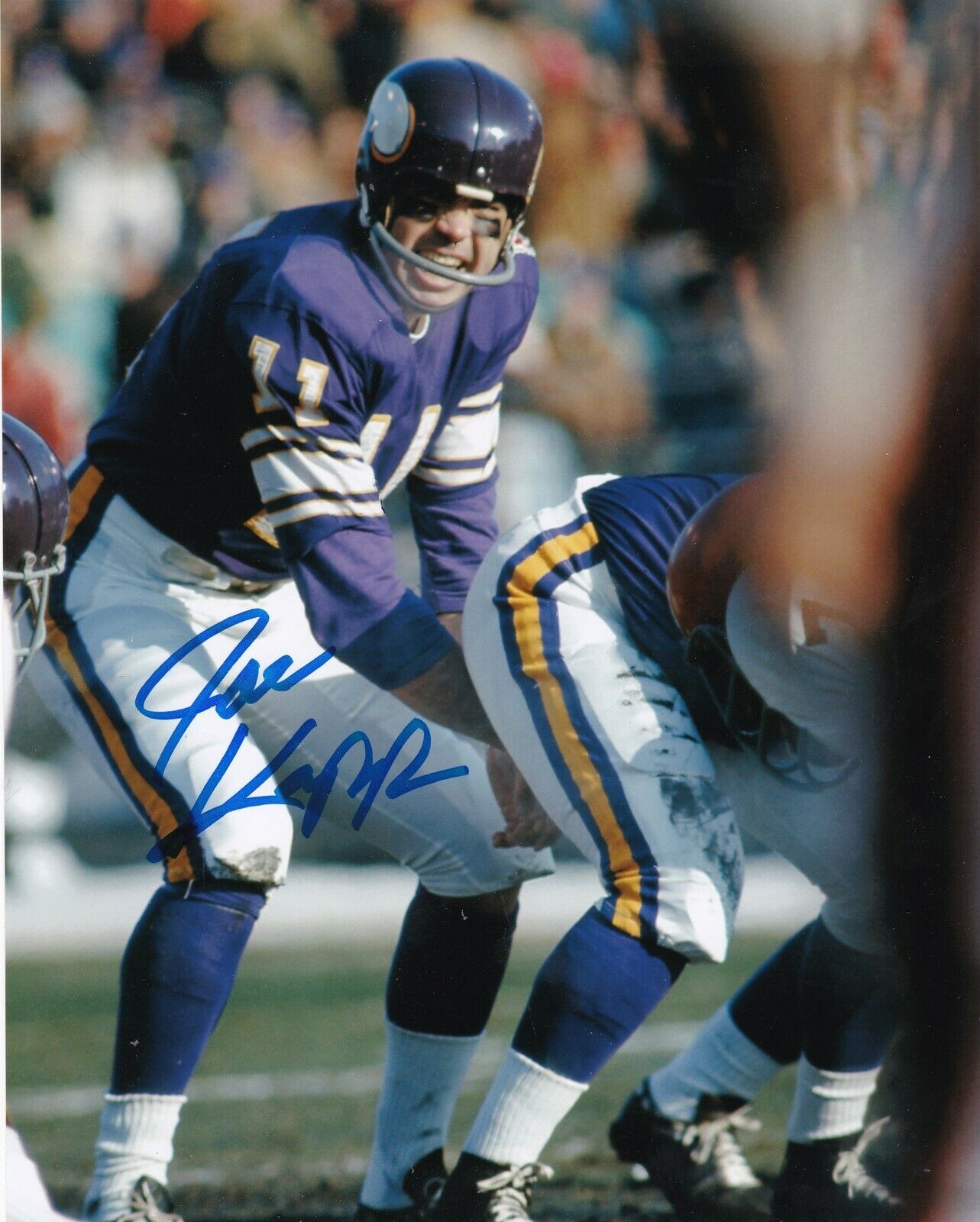 JOE KAPP MINNESOTA VIKINGS ACTION SIGNED 8x10