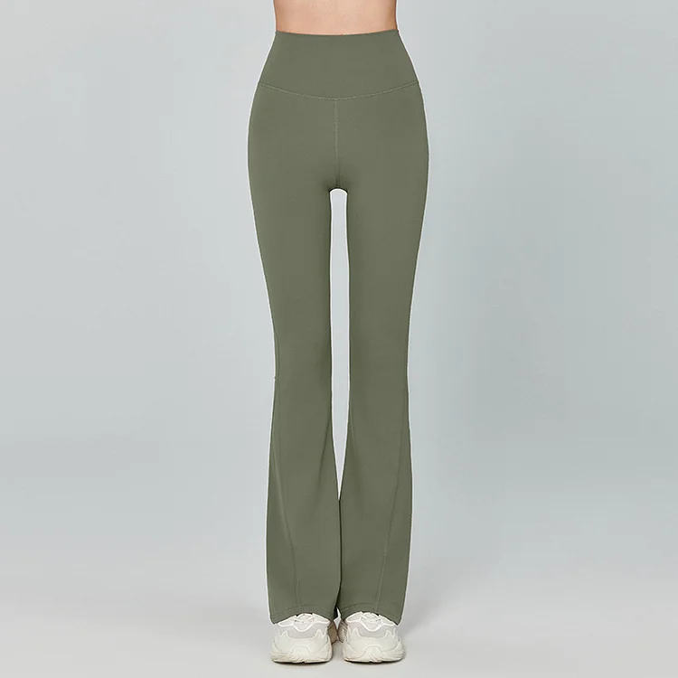 PASUXI Women's High Waist Flared Yoga Pants  - Stretchy Sports Leggings with Pockets & Tummy Control huanwei