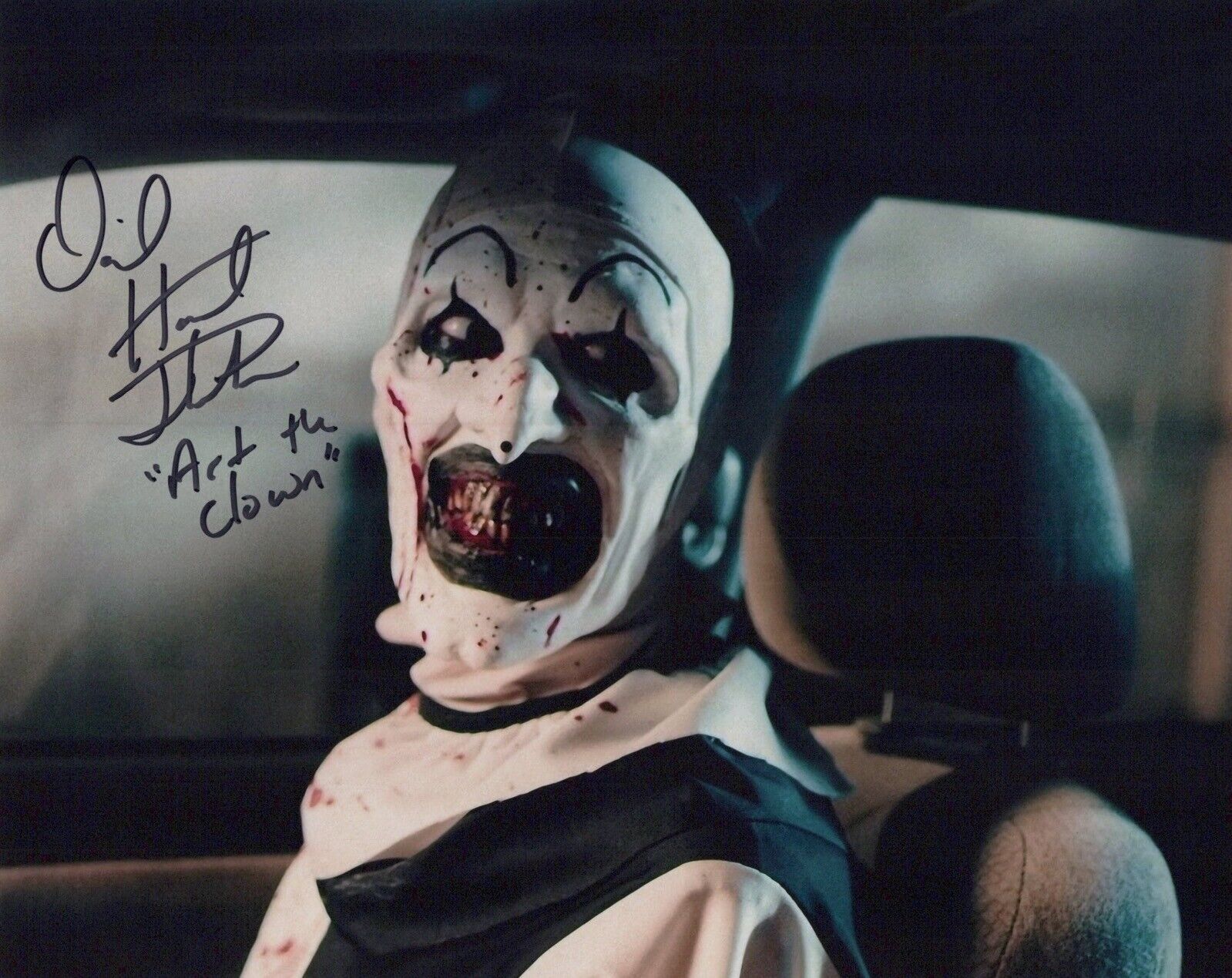 David Howard Thornton as Art the Clown signed Terrifier 8x10 Photo Poster painting IMAGE No2