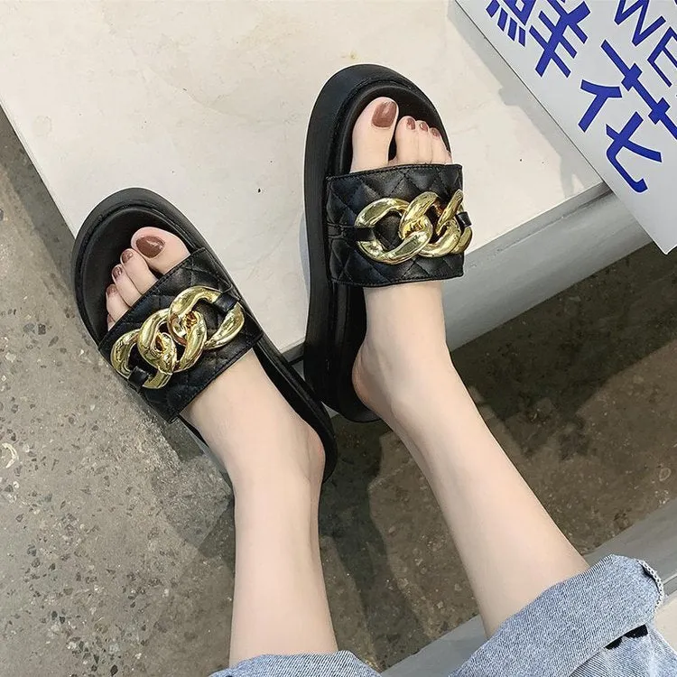 2021 summer Rubber Slippers Sequin Fashion Low Heel Flat Slippers Cheap and Fine sandals for women 2021 comfortable shoes woman