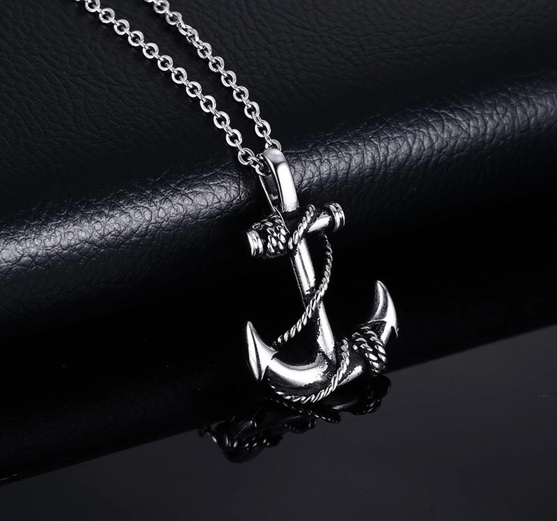 Hip-hop Anchor Stainless Steel Alloy Plating Men’s Necklace 1 Piece