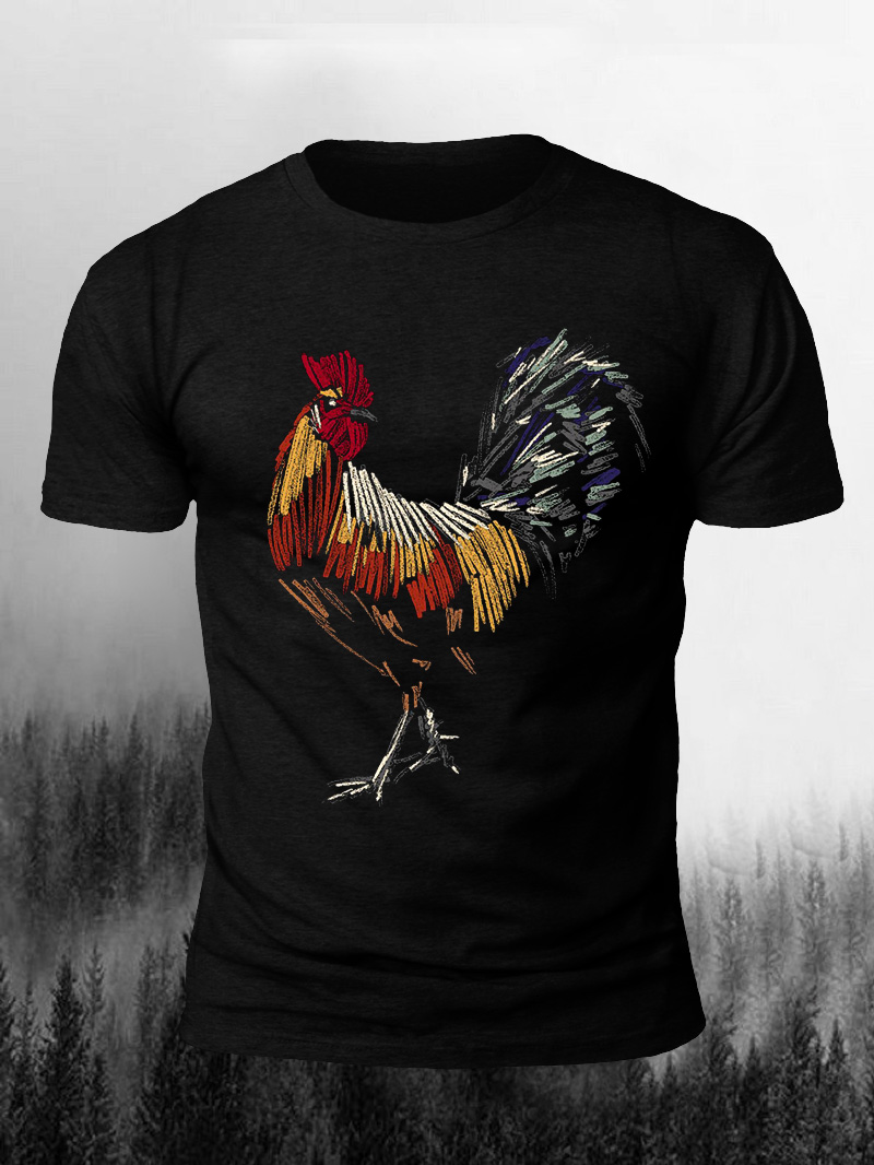 Men's Graffiti Strokes Chante Clair Print Casual Short Sleeve T-shirt