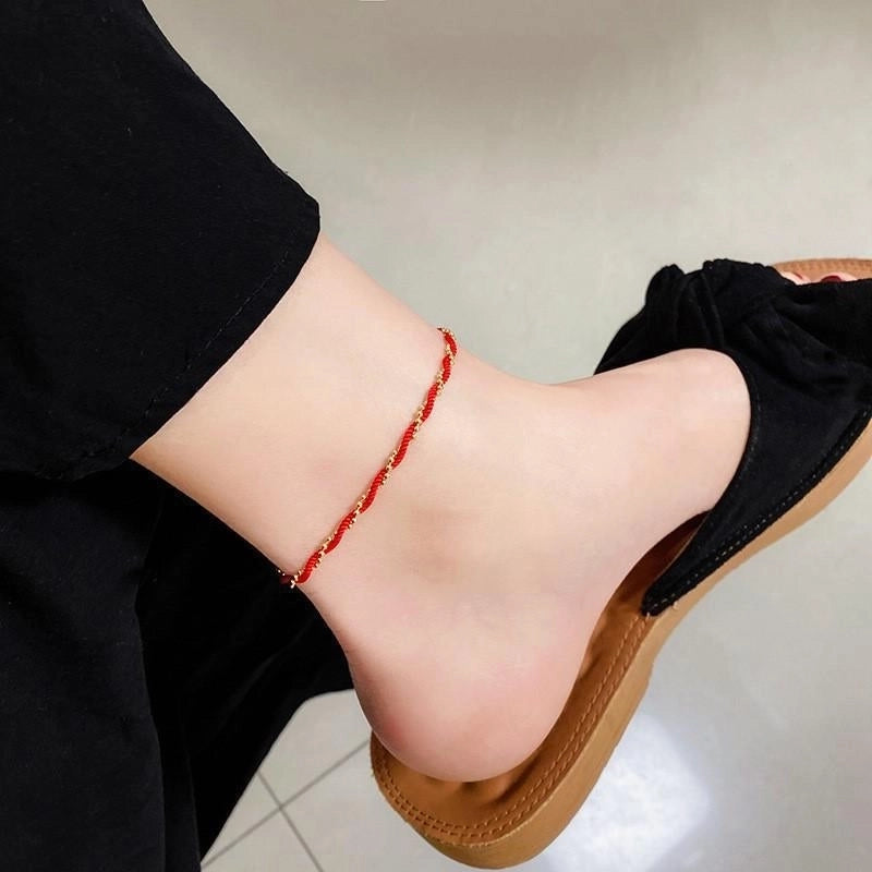 Elegant Streetwear Heart Shape Titanium Steel Anklet