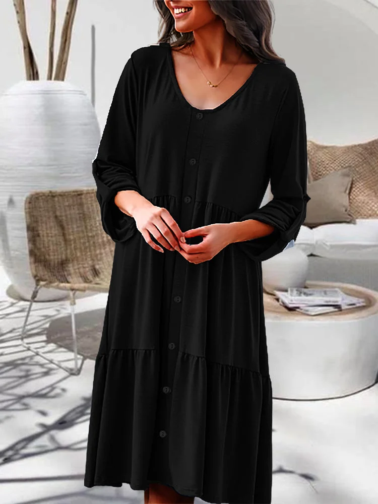 Patchwork Cotton and Linen Suspender Dress