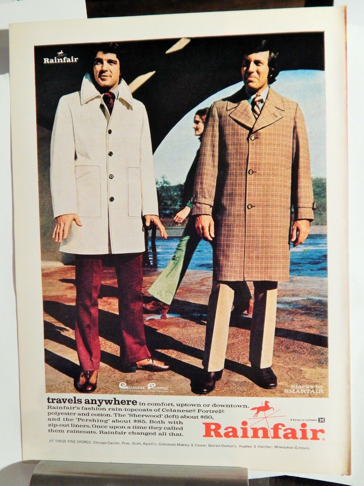 RAINFAIR RAIN TOPCOATS / PIONEER SPEAKERS VTG 1973 Photo Poster painting AD,SOUGHT EPHEMERA