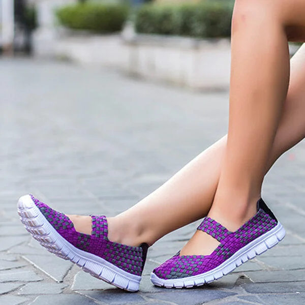 Olorful Slip On Elastic Knitting Flats