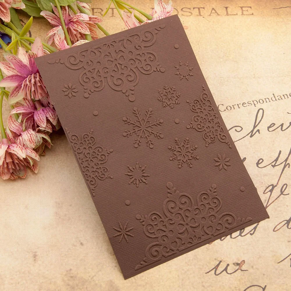 AOKEDIY Snowflake print DIY Plastic Embossing Folders for DIY Scrapbooking Paper Craft/Card Making Decoration Supplies