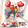 (US Only)2D Flat DIY Valentines Day Bird Diamond Art Pendant Window Hanging Art for Home