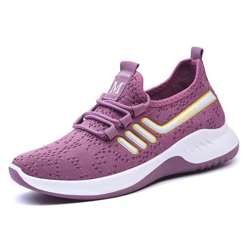 2021 New Women Flats Shoes Casual Ladies Shoes Lace-Up Female Mesh Breathable Tenis Ladies Black Sneakers Zapatillas Mujer