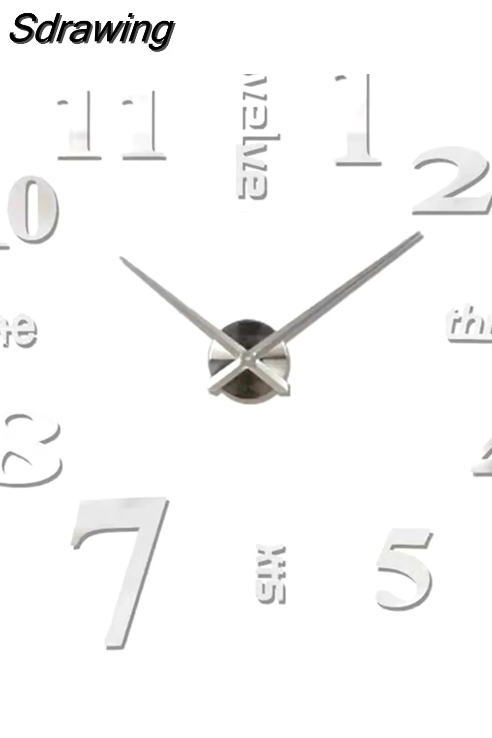 Sdrawing Wall Clock Luminous Frameless Wall Clocks DIY Digital Clock Wall Stickers Silent Clock for Home Living Room Office Wall Decor