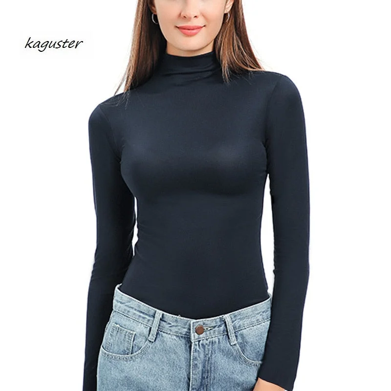 Plus Size Turtleneck Sweater Women Winter Autumn Long Sleeve Elasticity Bottoming Tops Solid Color Slim Fit Warm Knit Pullovers