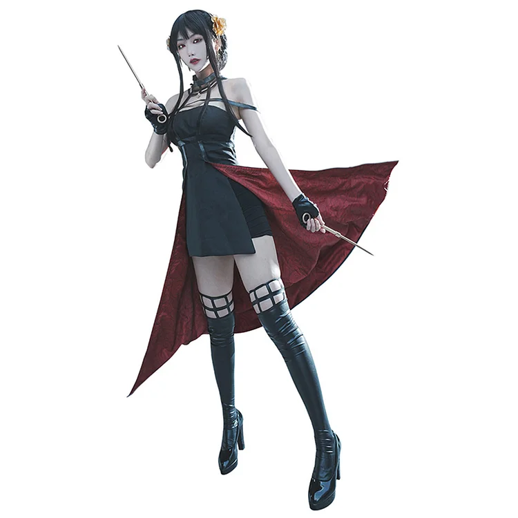 SPY × FAMILY Thorn Princess Yor Briar Black Dress Outfits Cosplay Costume Halloween Carnival Suit
