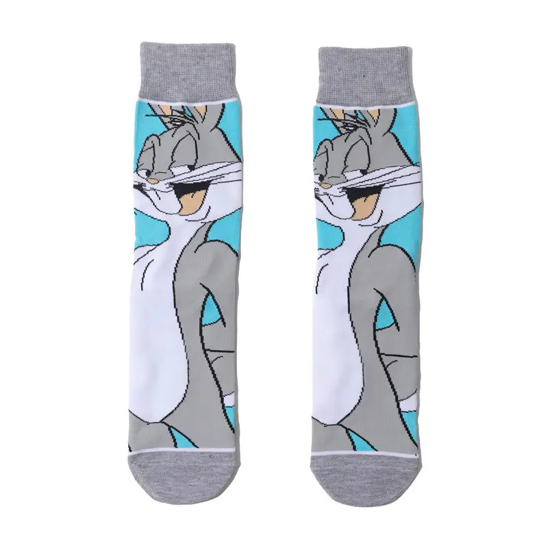 10 pairs of mens trendy cartoon pattern crew socks breathable comfy casual street style unisex socks for mens outdoor wearing all seasons wearing details 4