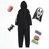 Family Matching Halloween Long Sleeve Pajamas Jumpsuit Skeleton Printed Sleepwear