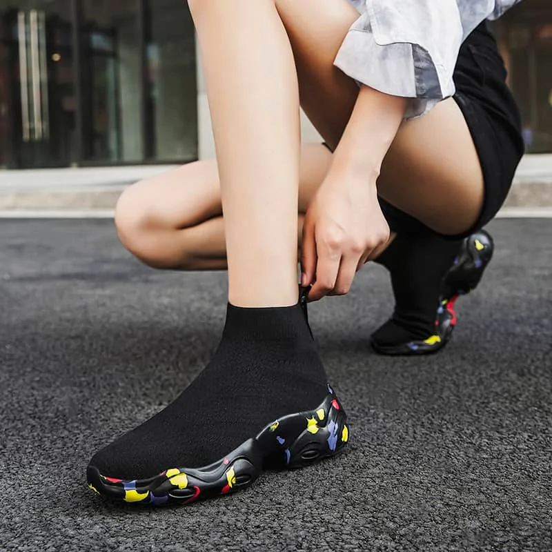 MWY Women Sneakers High Top Breathable Socks Shoes Unisex Winter Casual Walking Shoes Zapatillas Deportivas Mujer Plus Size