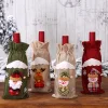 12PCS Cute Wine Bottle Linen Bag Christmas Gift Decor