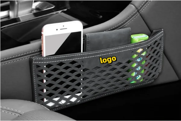 Suede Storage Bag Mesh Bag Car Supplies