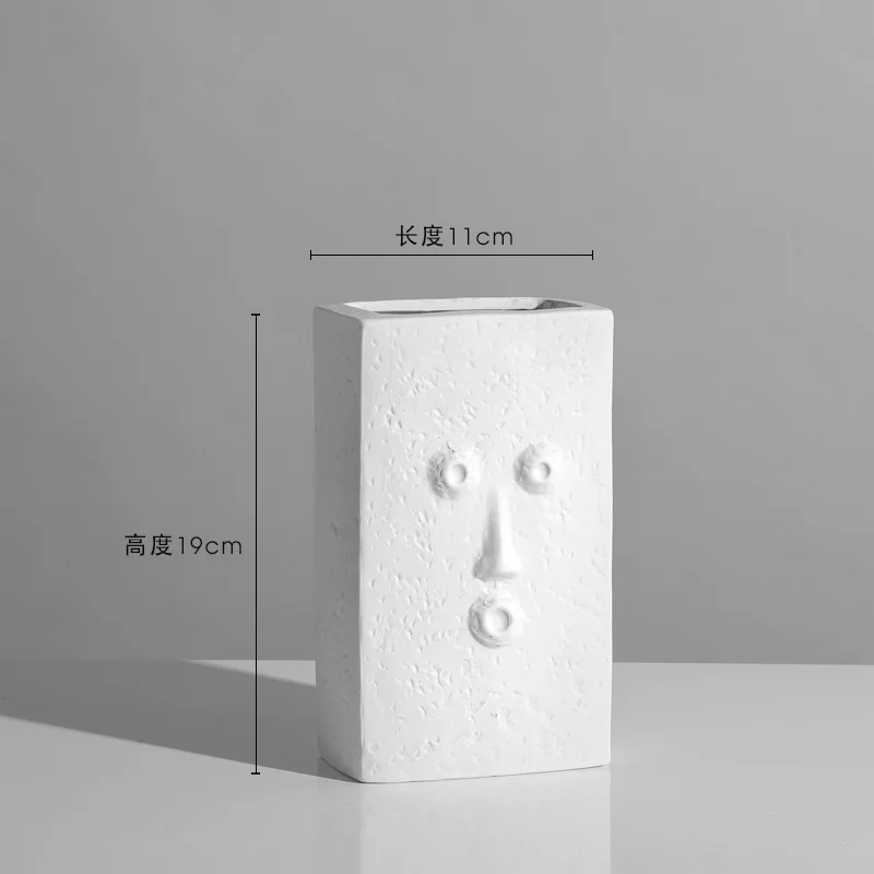 Athvotar Style Simple Face Ceramic Vase Decoration Living Room Flower Arrangement Creativity Light Luxury Table Dry Flower Home Decoration