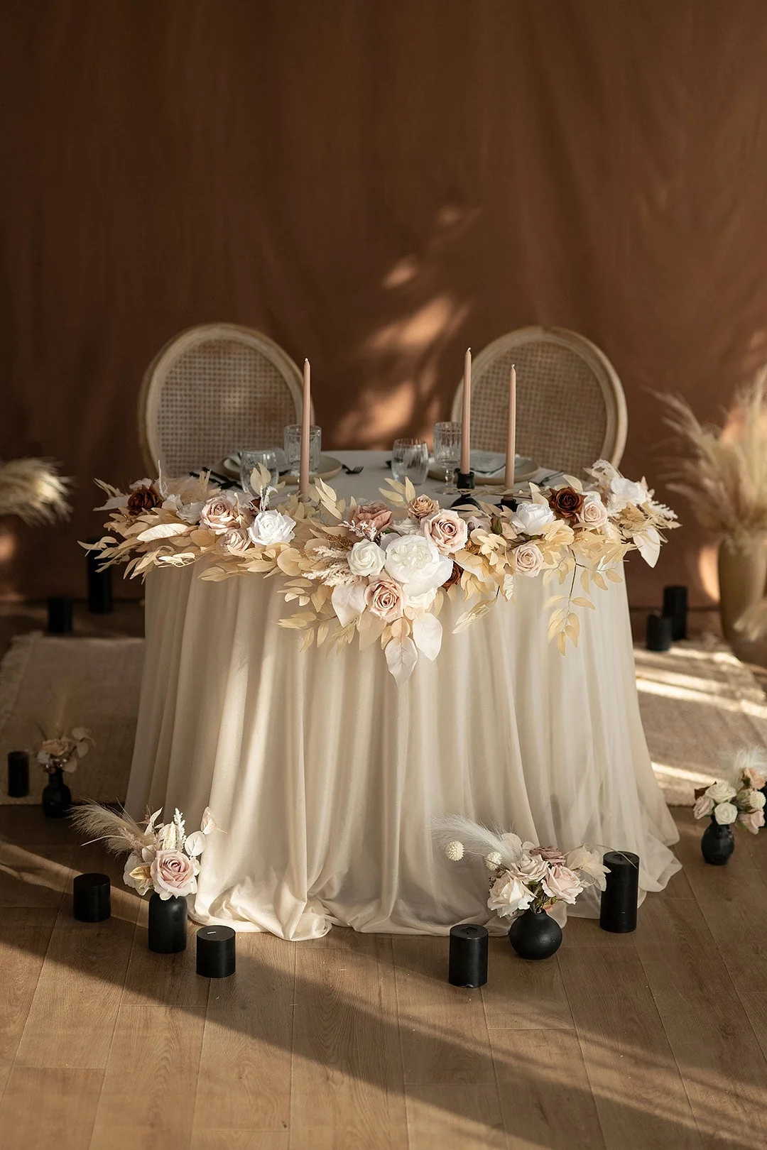 6ft Flower Garlands in White & Beige