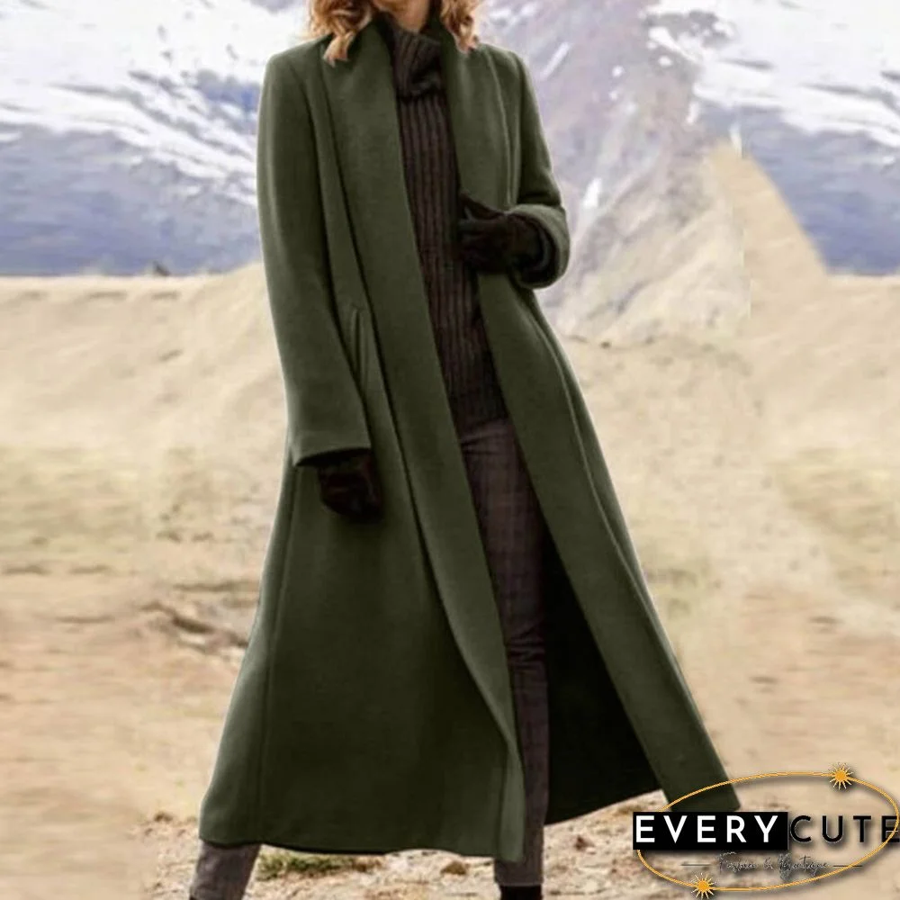 Women's Fashion Winter Warm Long Sleeve Trench Coats Cardigan Long Jackets Blazers Overcoats Outerwear Veste Femme S-5XL