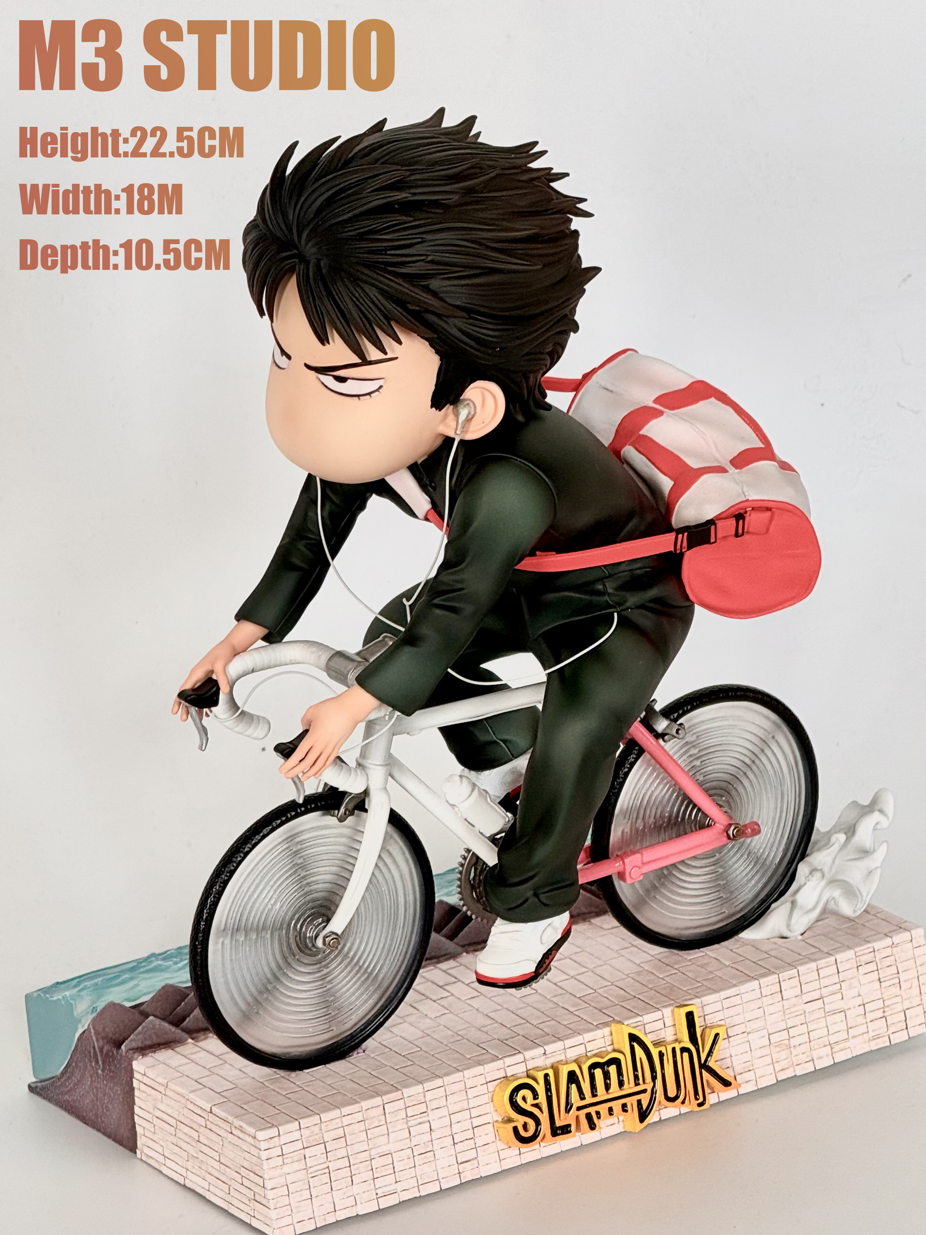 M3 Studio  -  SLAM DUNK  - Chibi Ver. Riding Bicycle Kaede Rukawa 2.0  Statue(GK)-