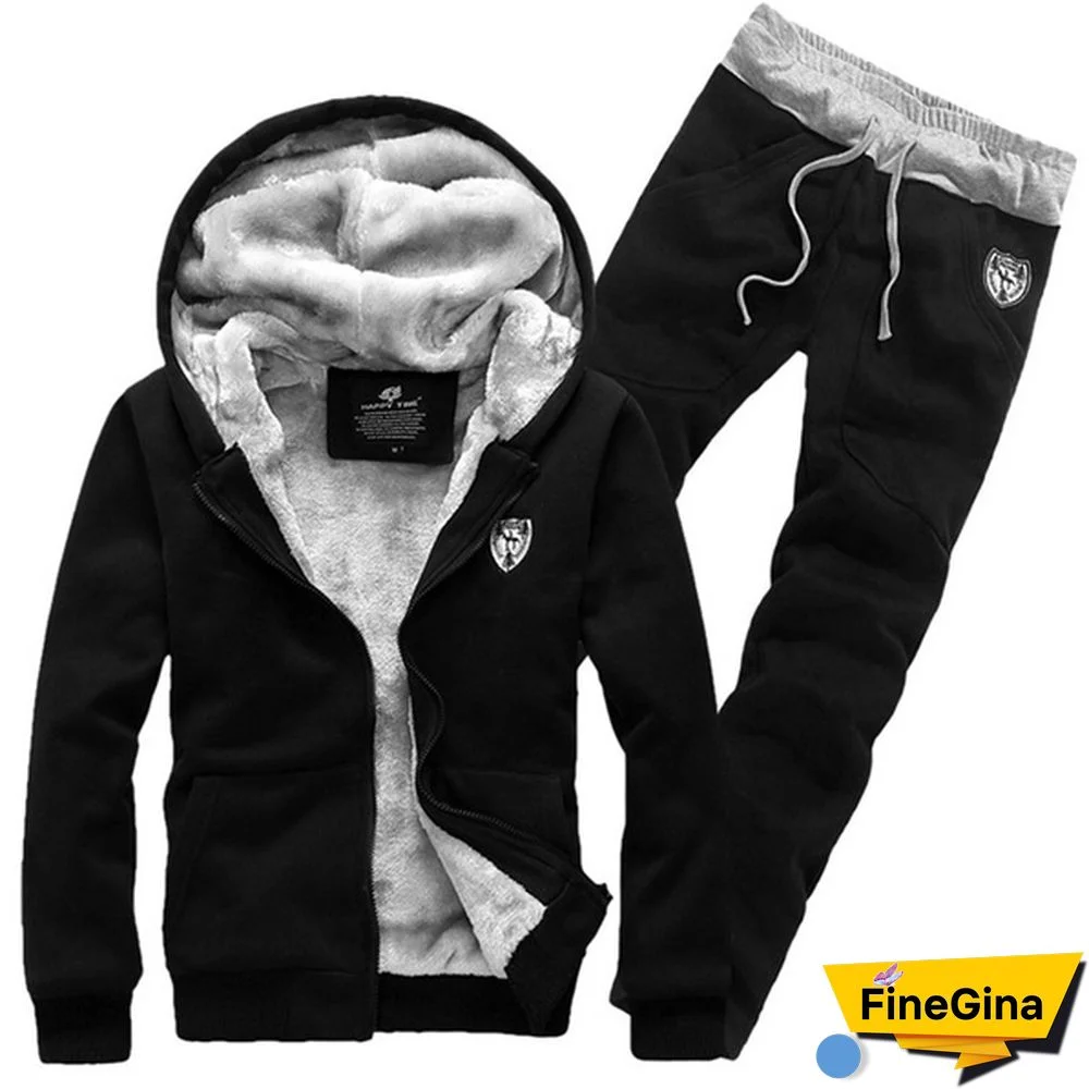 Jamickiki Winter Fashion New Casual Mens Hoodies Sweatshirts And Trousers, Coat, Jacket. (Coat+Pants) 4 Colors