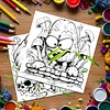 3PCS Graffiti Coloring Book Set Mindfulness Art Books for Adults 