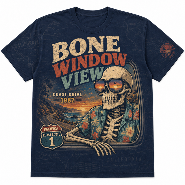 Surf Bone Window View Cotton T-Shirt