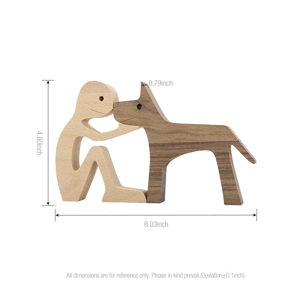 Adornos de madera Wooden Dog Craft Figurine Home Office Table Ornament Easter Decoration Love Dog Pet Lover Gifts oficina OEM 515-3