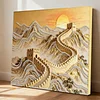 DIY Pearl Painting Great Wall for Home Wall Decor with Frame(30*30cm)