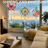 3PCS-5 5D DIY Diamond Painting Wind Chimes Suncatcher Kit Double Sided Diamond Art Kits Suncatcher with Crystal Pendant for Home Wall Window Decor Adults DIY Art Craft