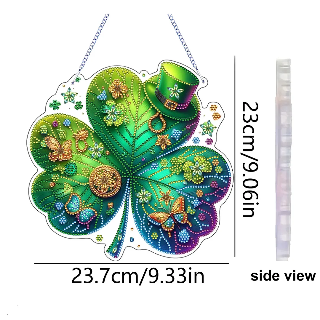 St. Patrick s Day 2 DIY 2D Flat Acrylic Diamond Painting Dots Pendant for Adults