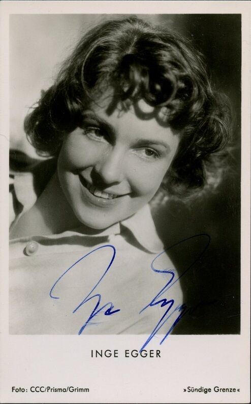 German Actress INGE EGGER Vintage Signed Photo Poster painting