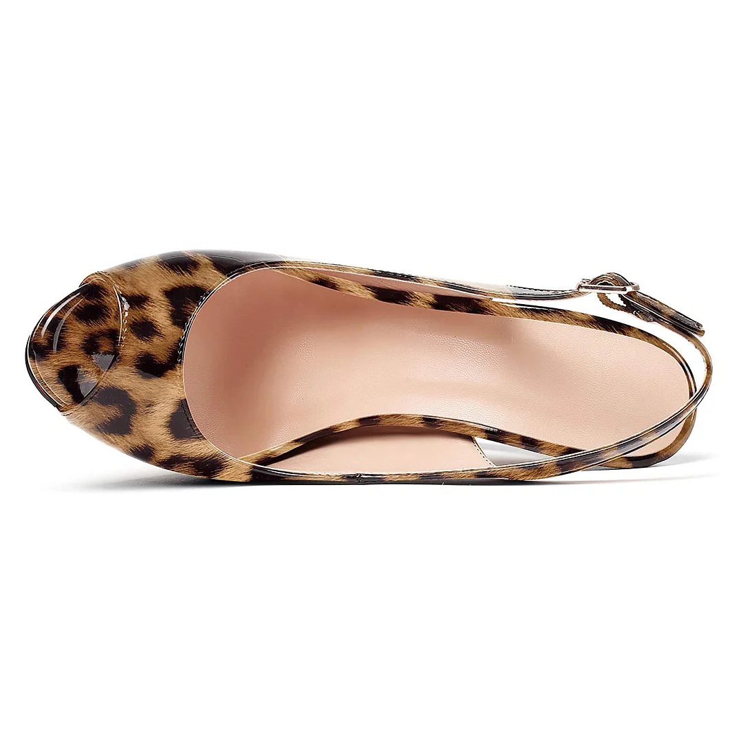 120mm Red Bottom Strap Slingback Sandals Peep Toe Platform Stilettos Patent Heels-MERUMOTE