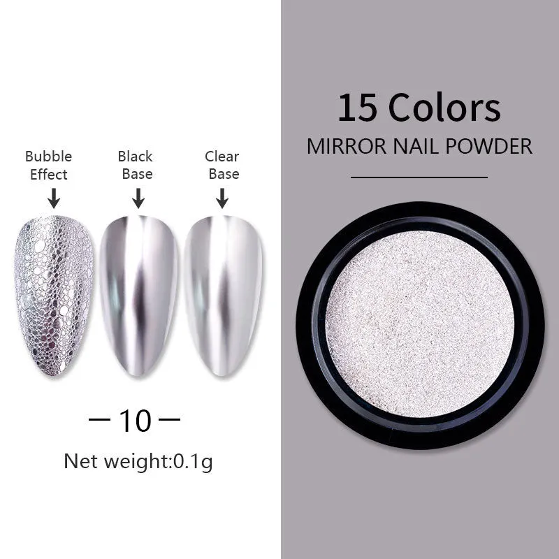 1 Box Gold Sliver Pink Mirror Nail Powder Glitter Sequins Nail Art Gel Polishing Chrome Flakes Pigment Dust Decorations