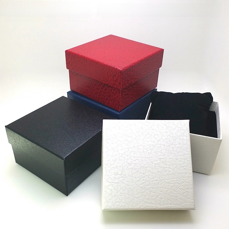 Spot Imitation Leather Litchi Pattern Watch Box Heaven And Earth Cover Bracelet Packaging Box Jewelry Storage Single Gift Box Printed LOGO