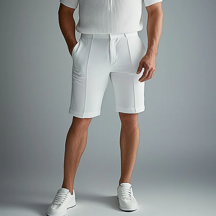 Men's Solid Slant Pocket Straight Leg Shorts